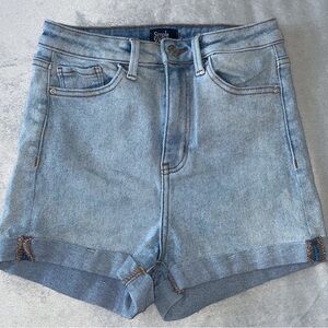 Simple SOFT Light Blue High-Waist Denim Jean Shorts